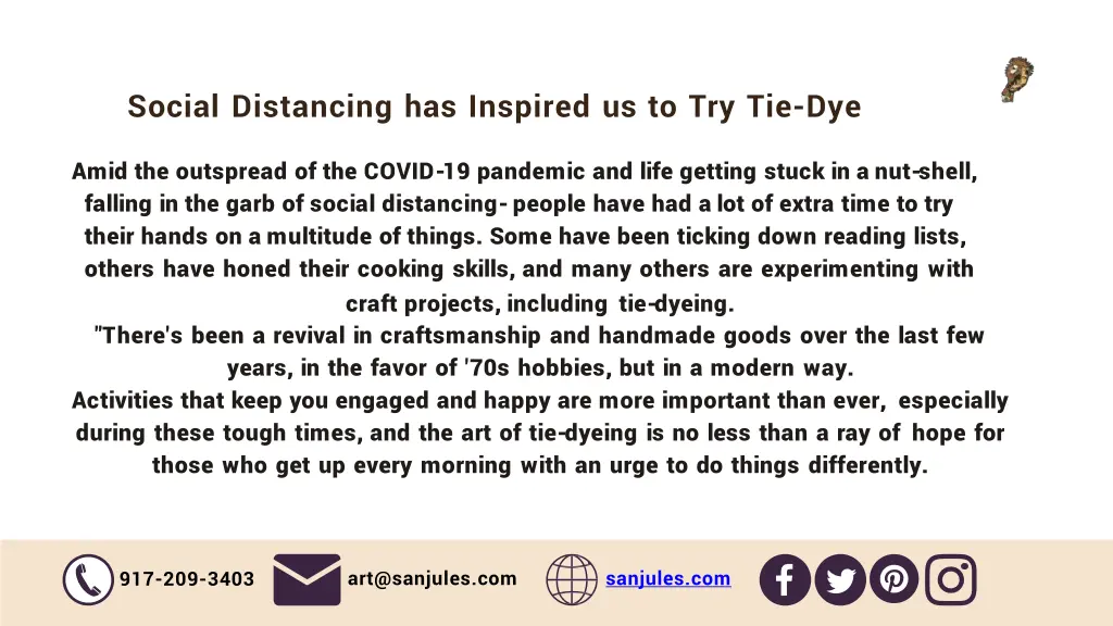 social distancing has inspired us to try tie dye