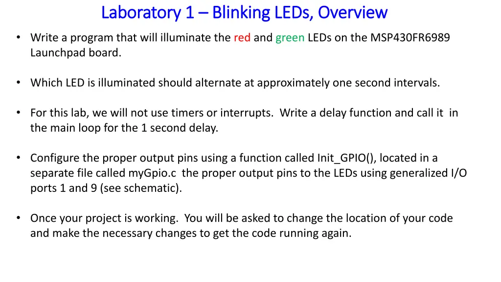 laboratory 1 laboratory 1 blinking leds overview