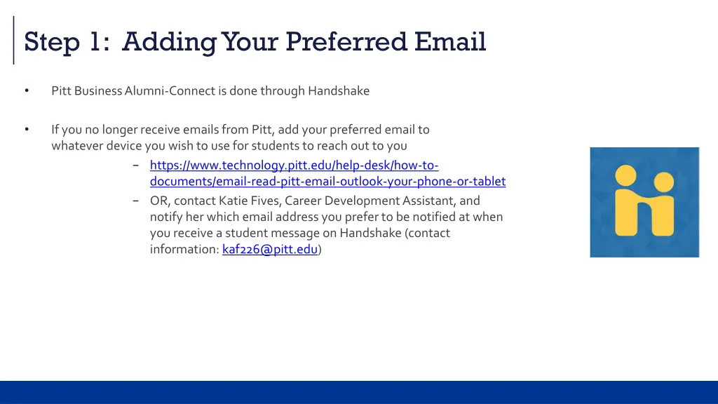 step 1 adding your preferred email