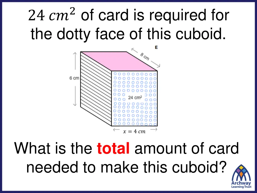 24 2 of card is required for the dotty face