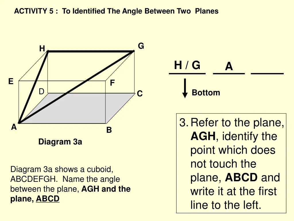 activity 5 to identified the angle between 3