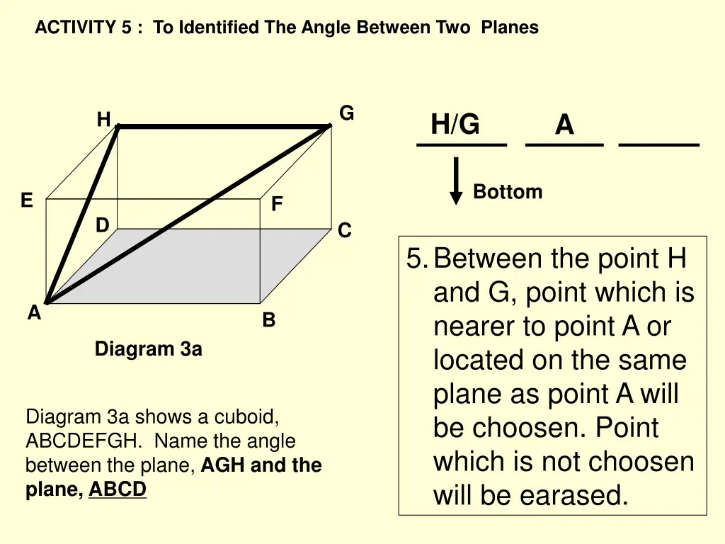 activity 5 to identified the angle between 4