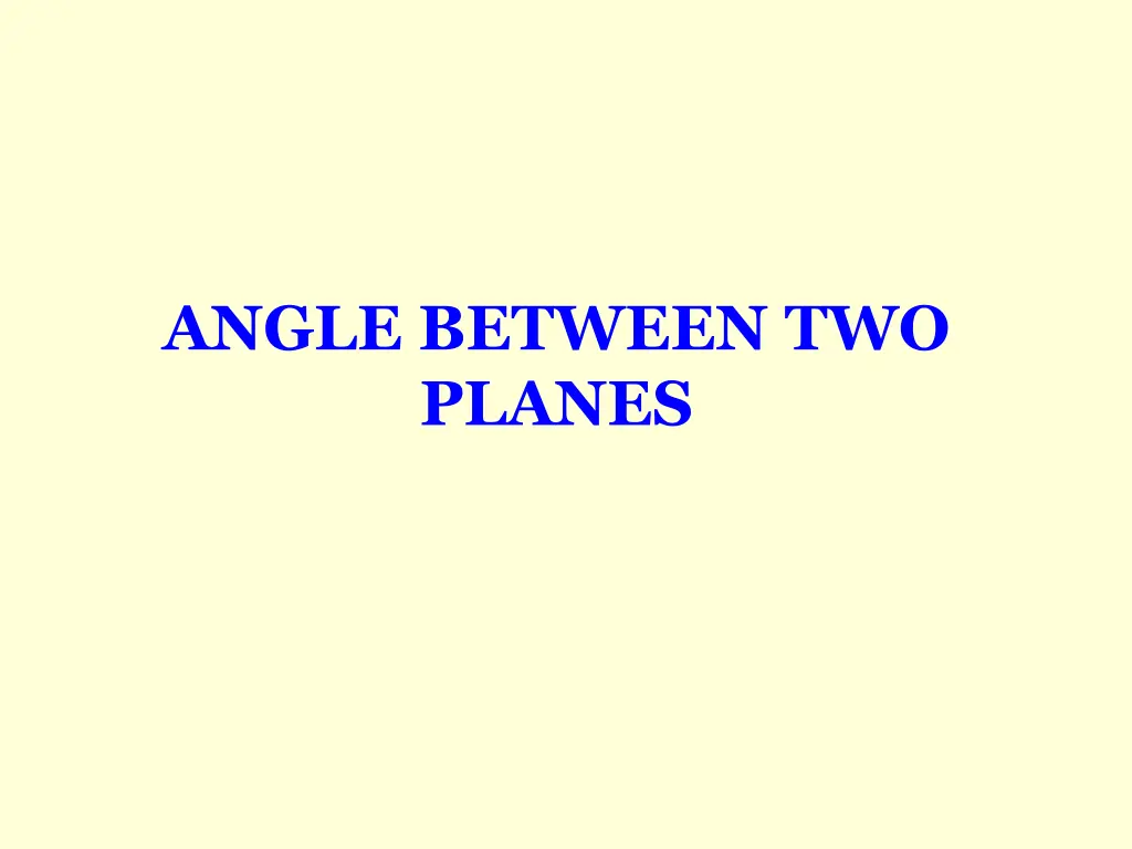 angle between two planes