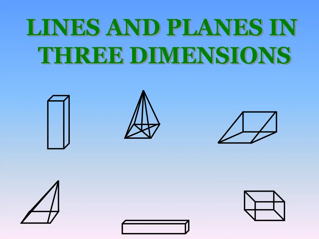 lines and planes in three dimensions
