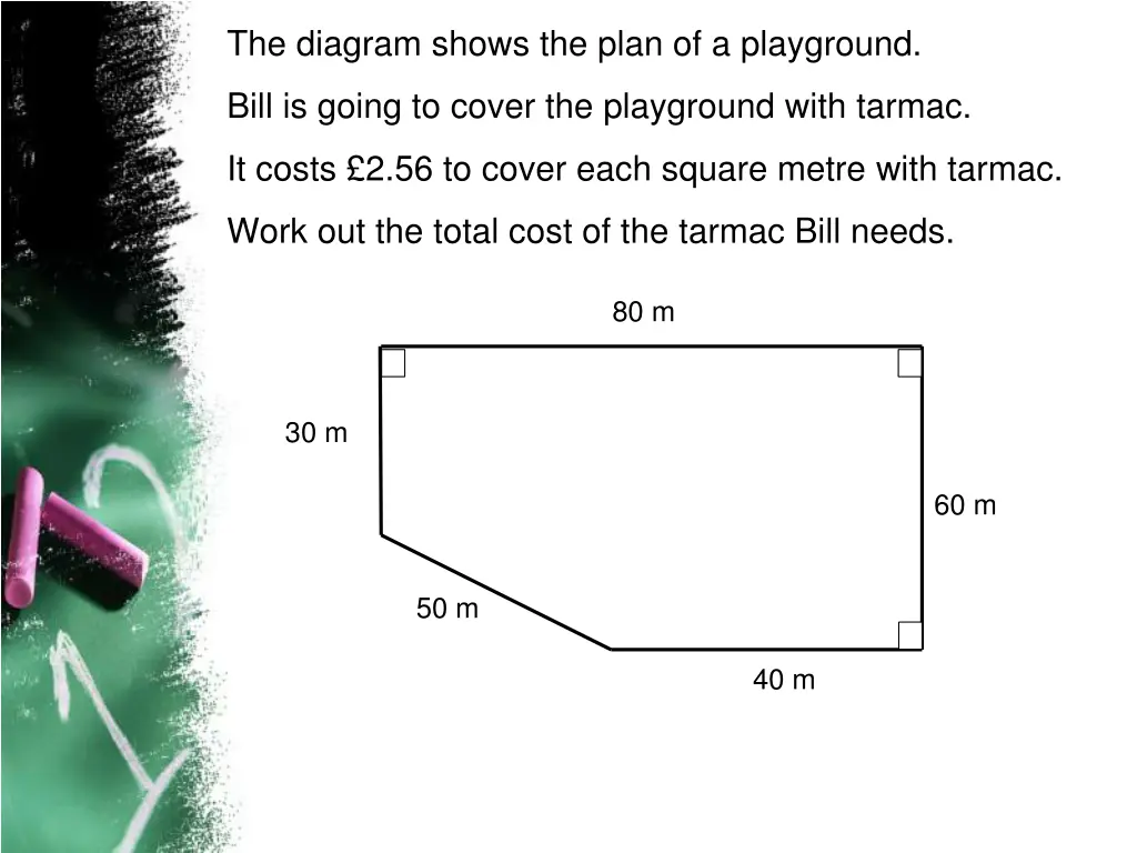 the diagram shows the plan of a playground