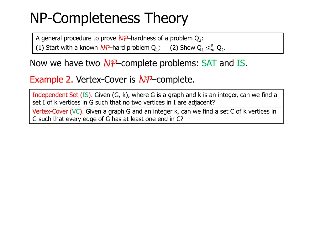 np completeness theory 7