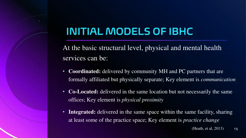 initial models of ibhc initial models of ibhc