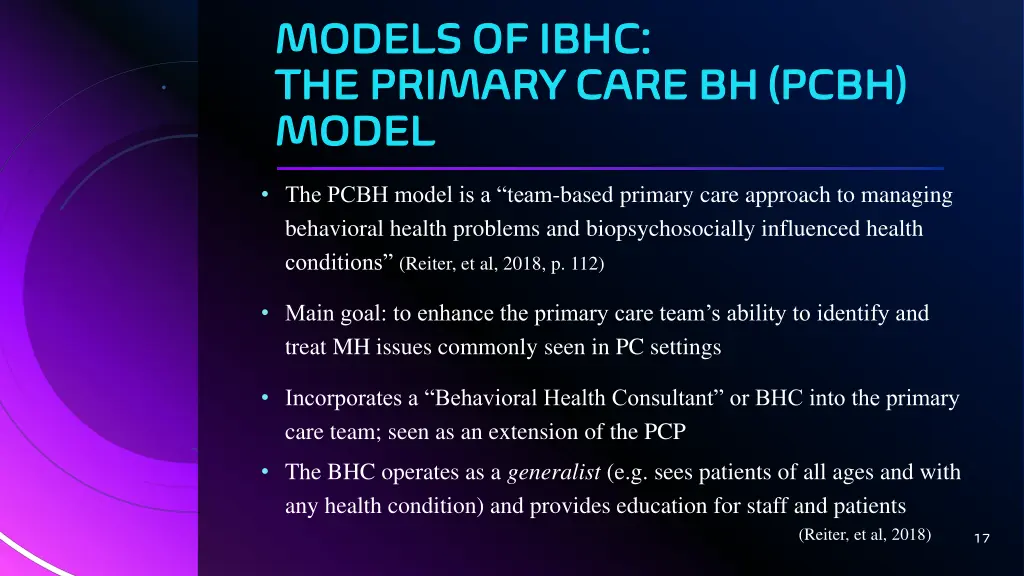 models of ibhc models of ibhc the primary care