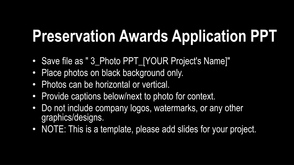 preservation awards application ppt