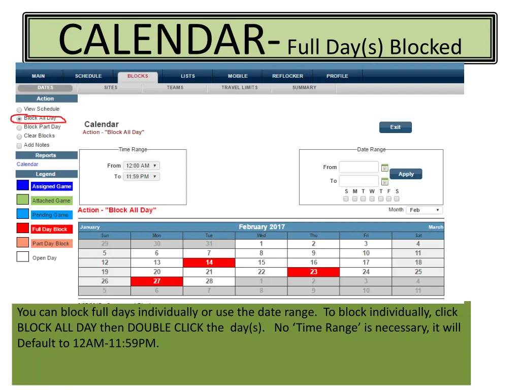 calendar full day s blocked