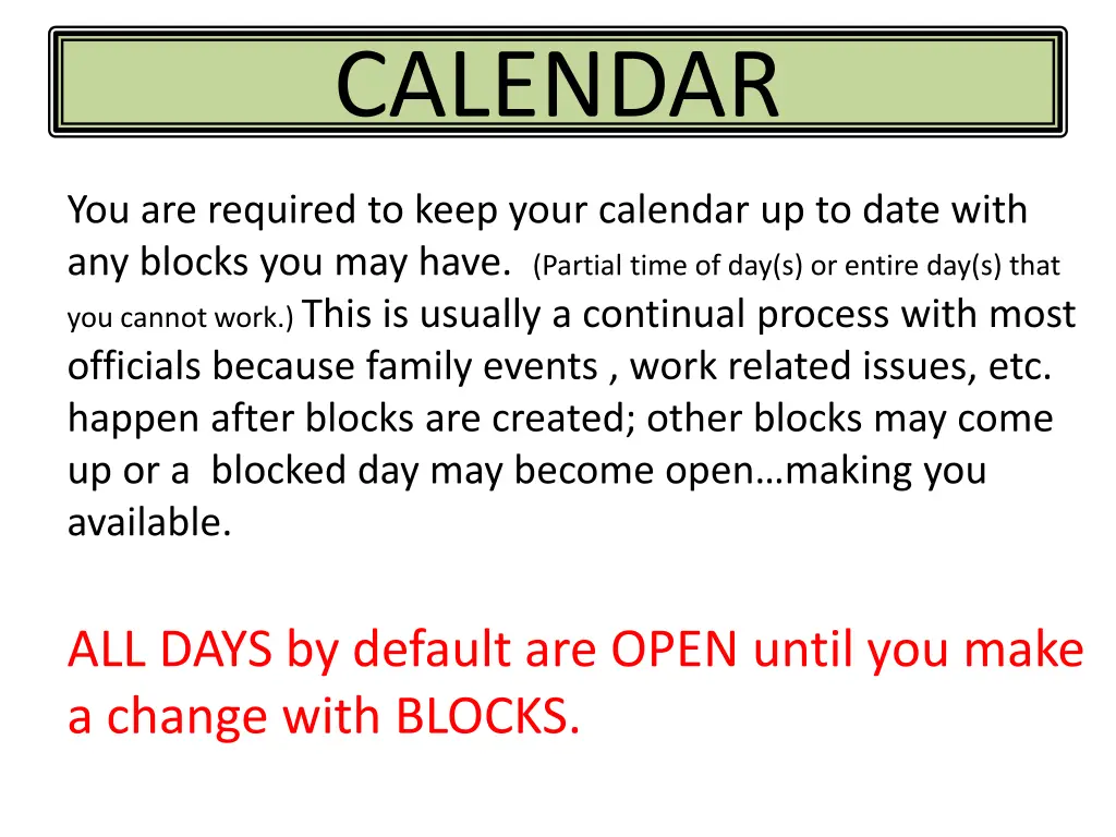 calendar