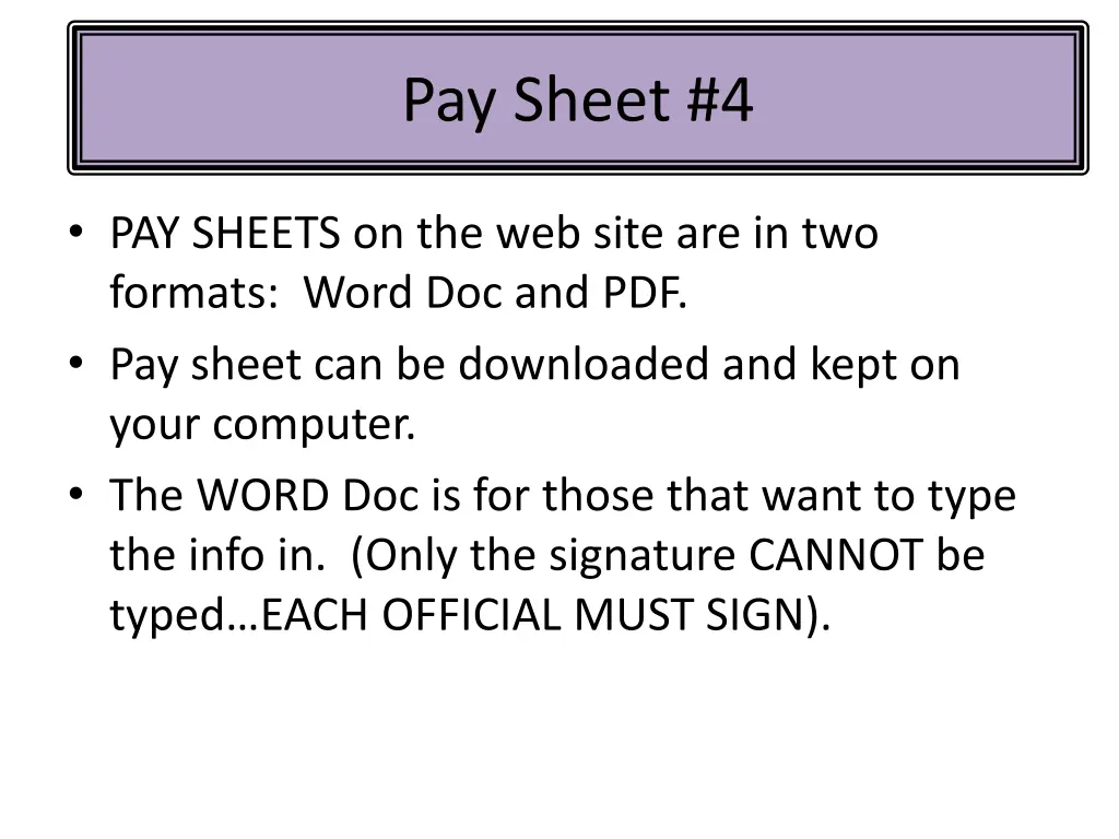 pay sheet 4