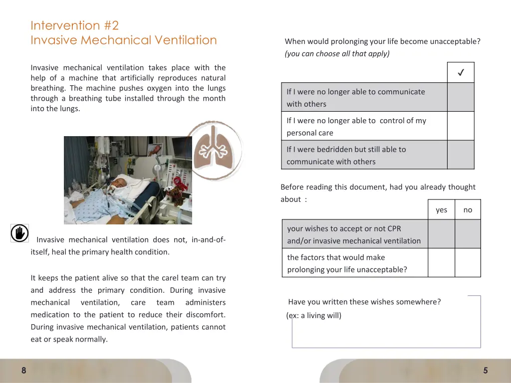 intervention 2 invasive mechanical ventilation