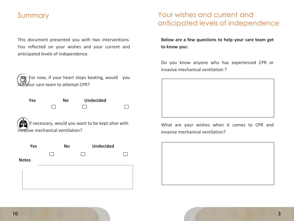 your wishes and current and anticipated levels
