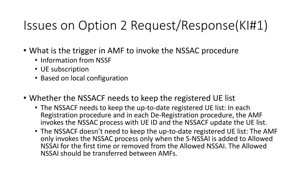 issues on option 2 request response ki 1
