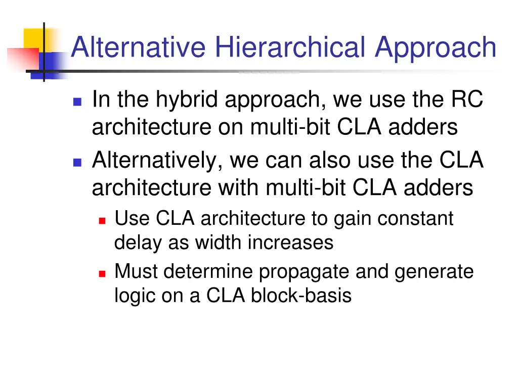 alternative hierarchical approach