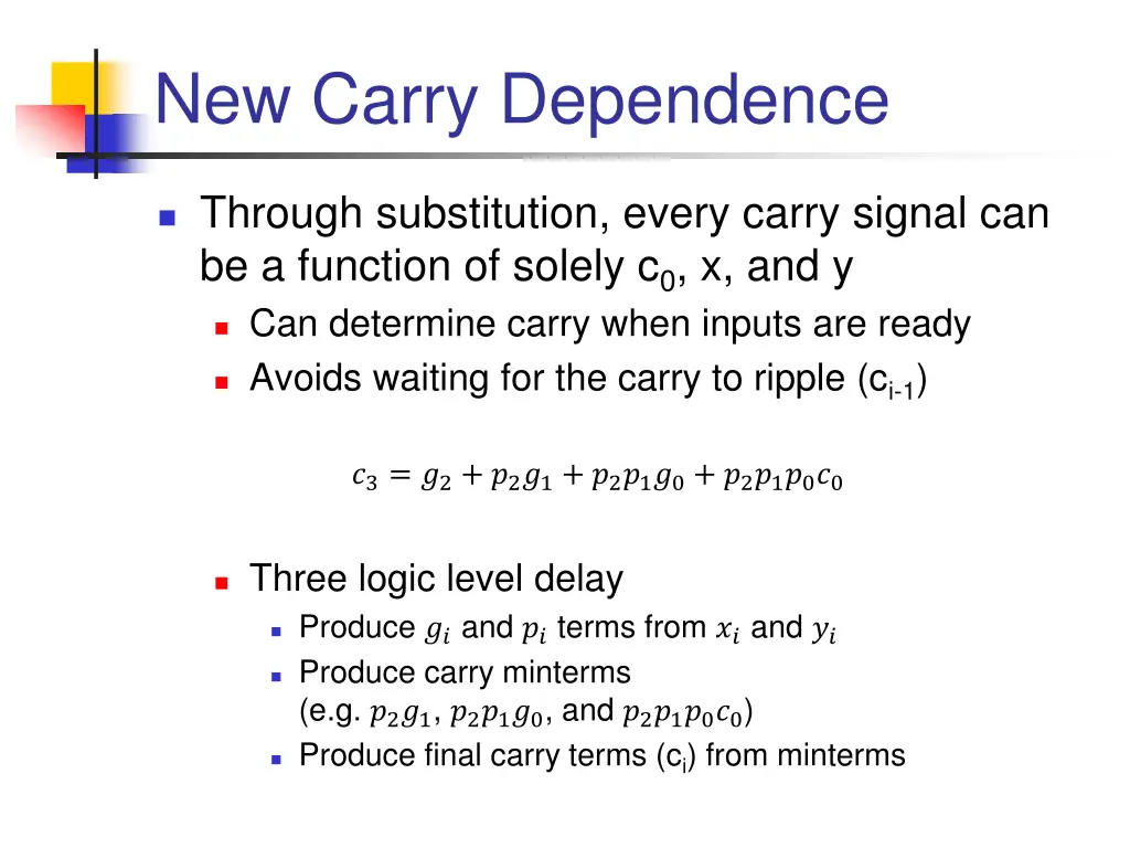 new carry dependence