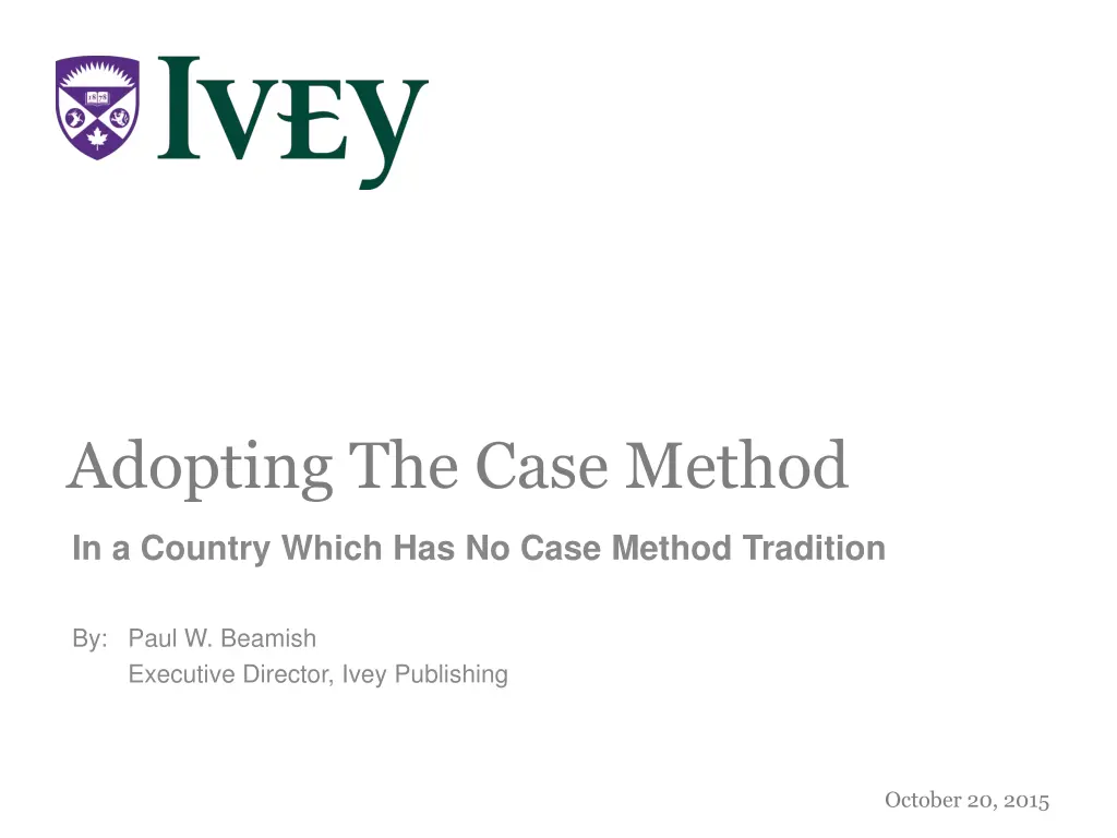 adopting the case method