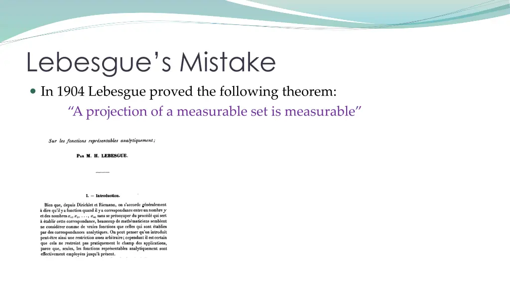 lebesgue s mistake