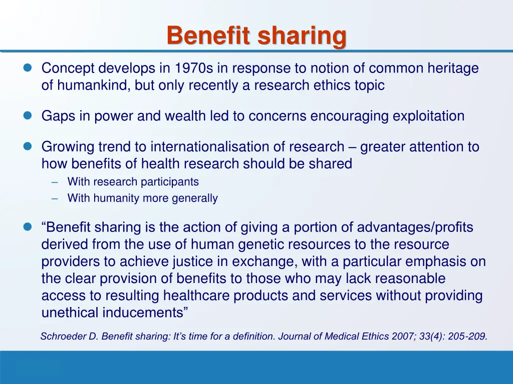 benefit sharing