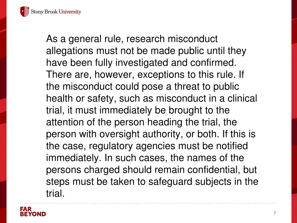 as a general rule research misconduct allegations