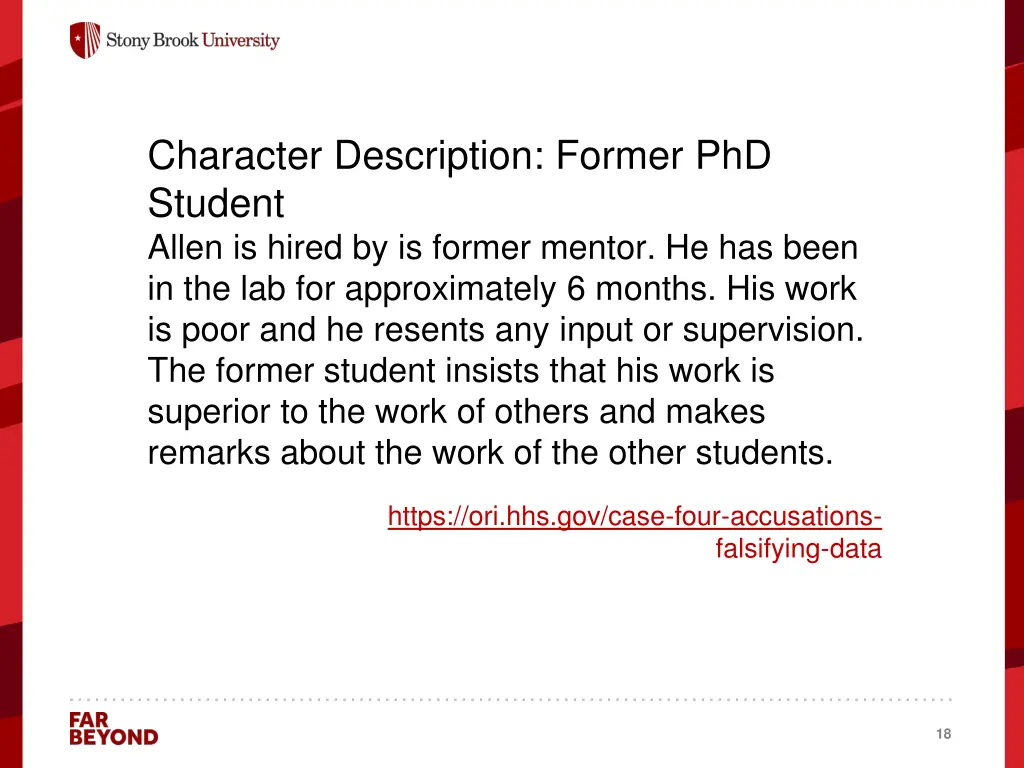 character description former phd student allen