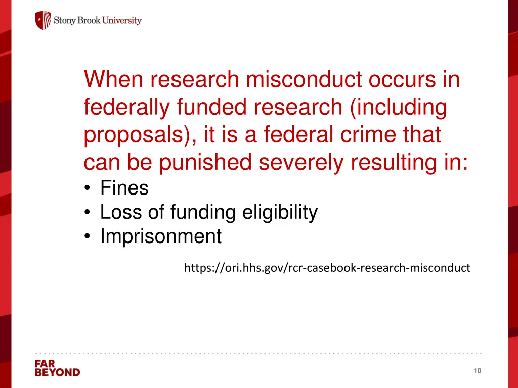when research misconduct occurs in federally