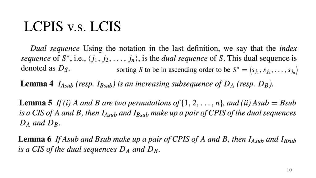 lcpis v s lcis