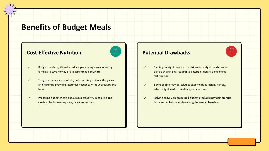 benefits of budget meals