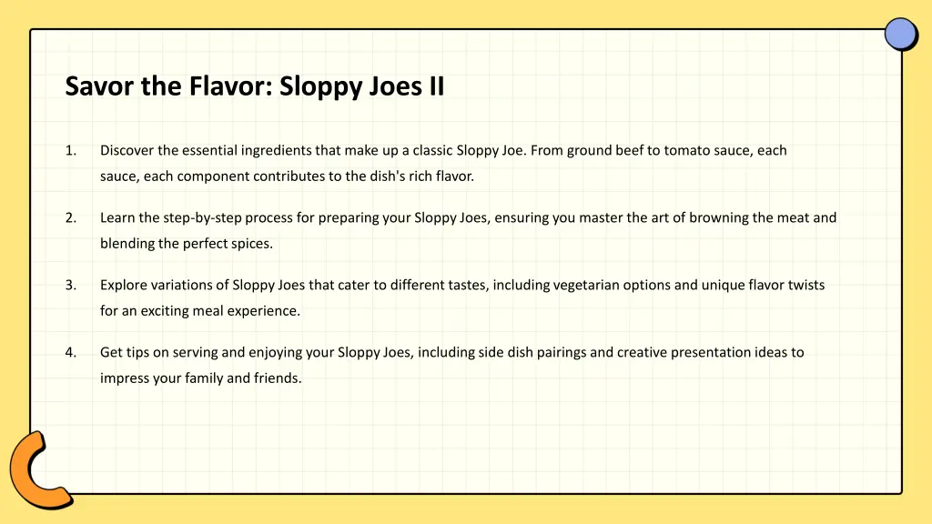 savor the flavor sloppy joes ii