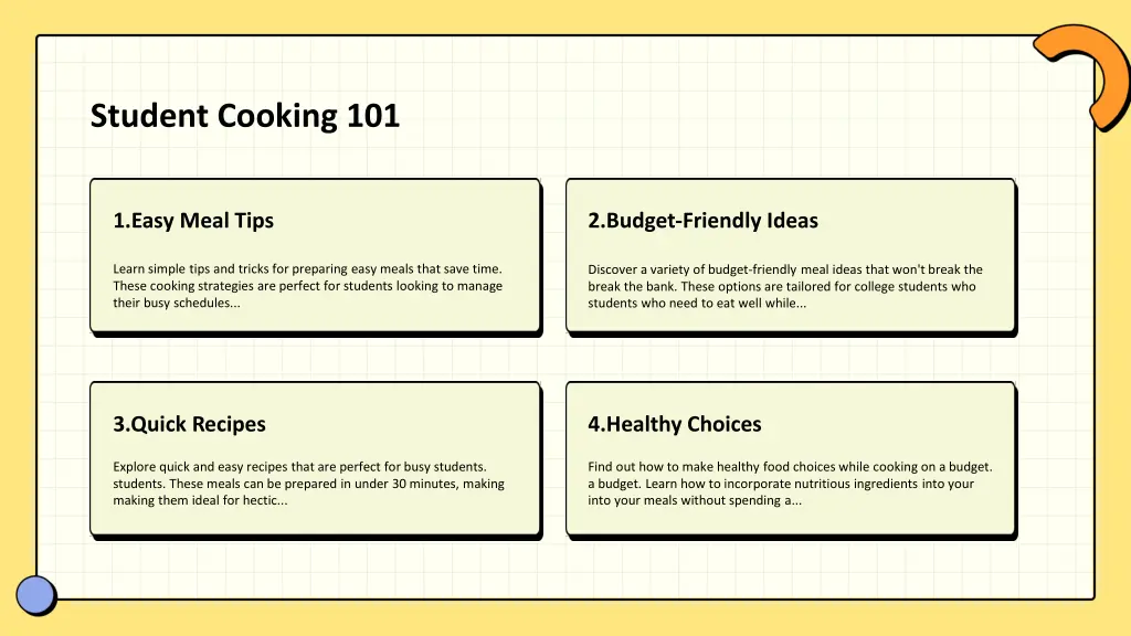 student cooking 101