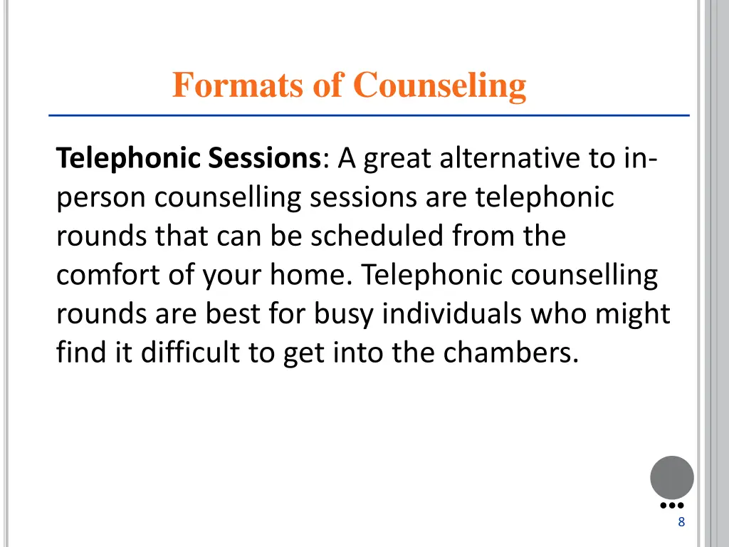 formats of counseling 2