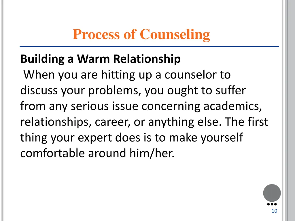 process of counseling