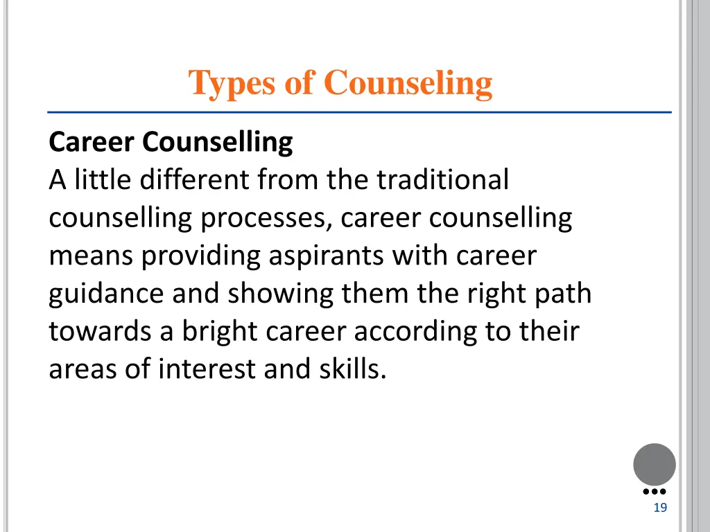 types of counseling 1