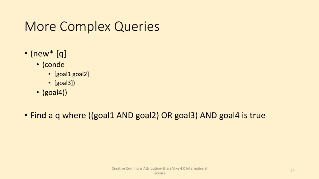 more complex queries
