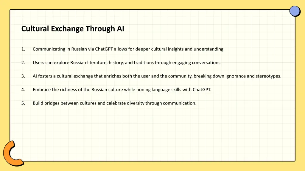 cultural exchange through ai