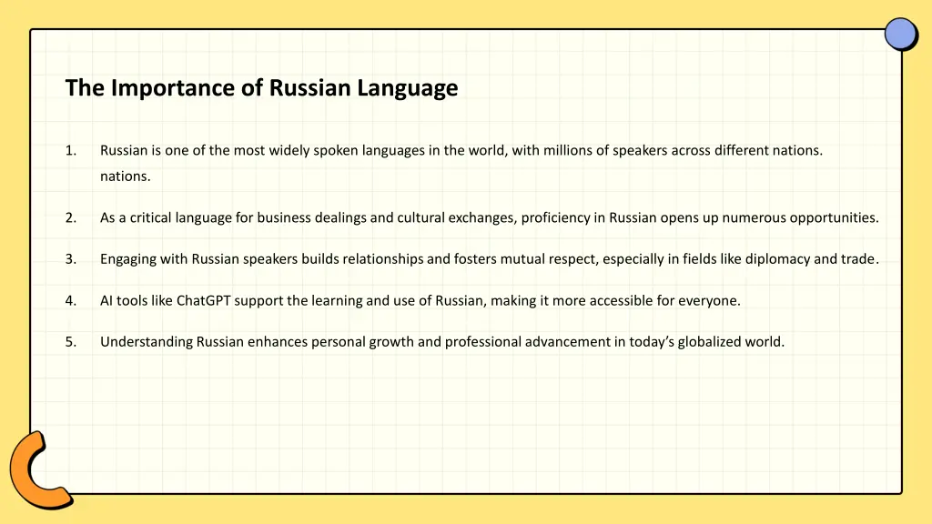 the importance of russian language