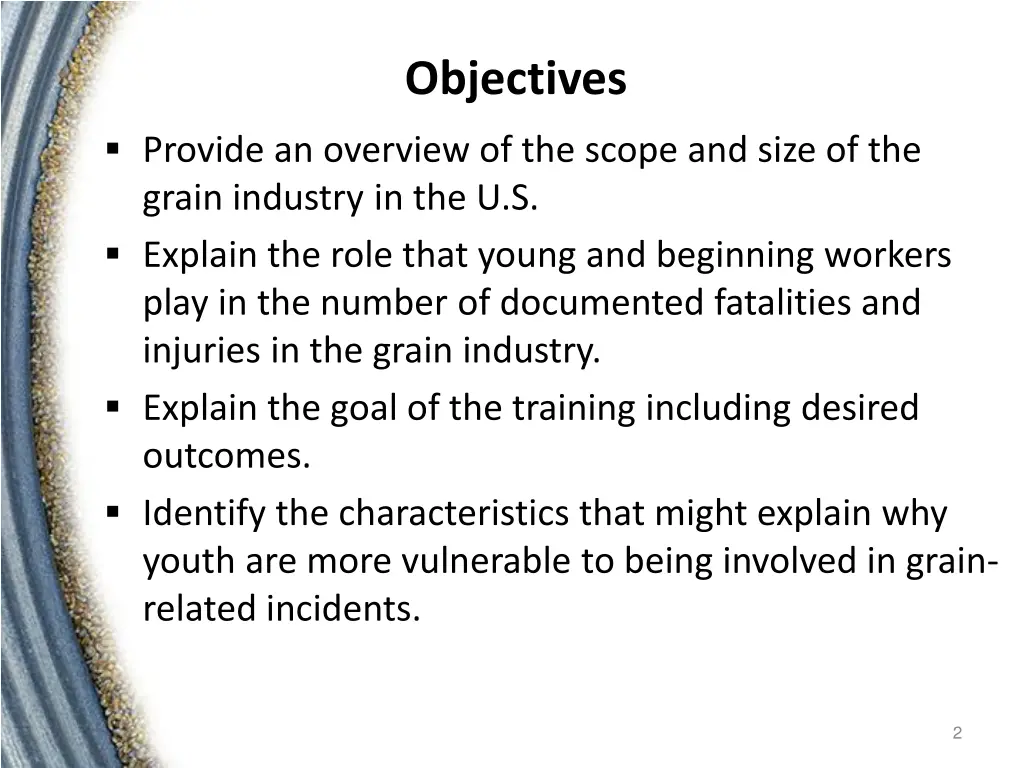 objectives