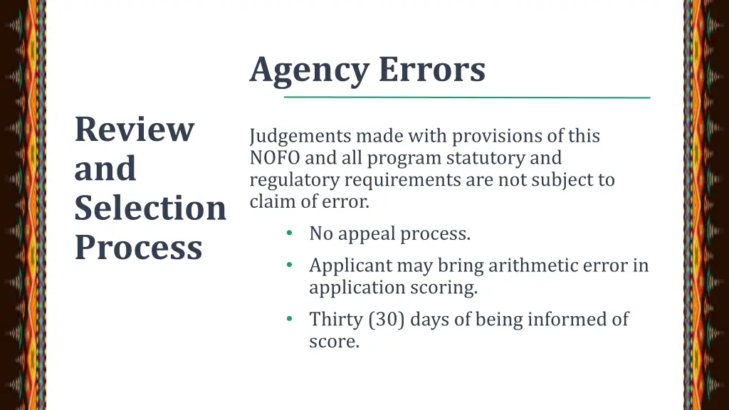 agency errors