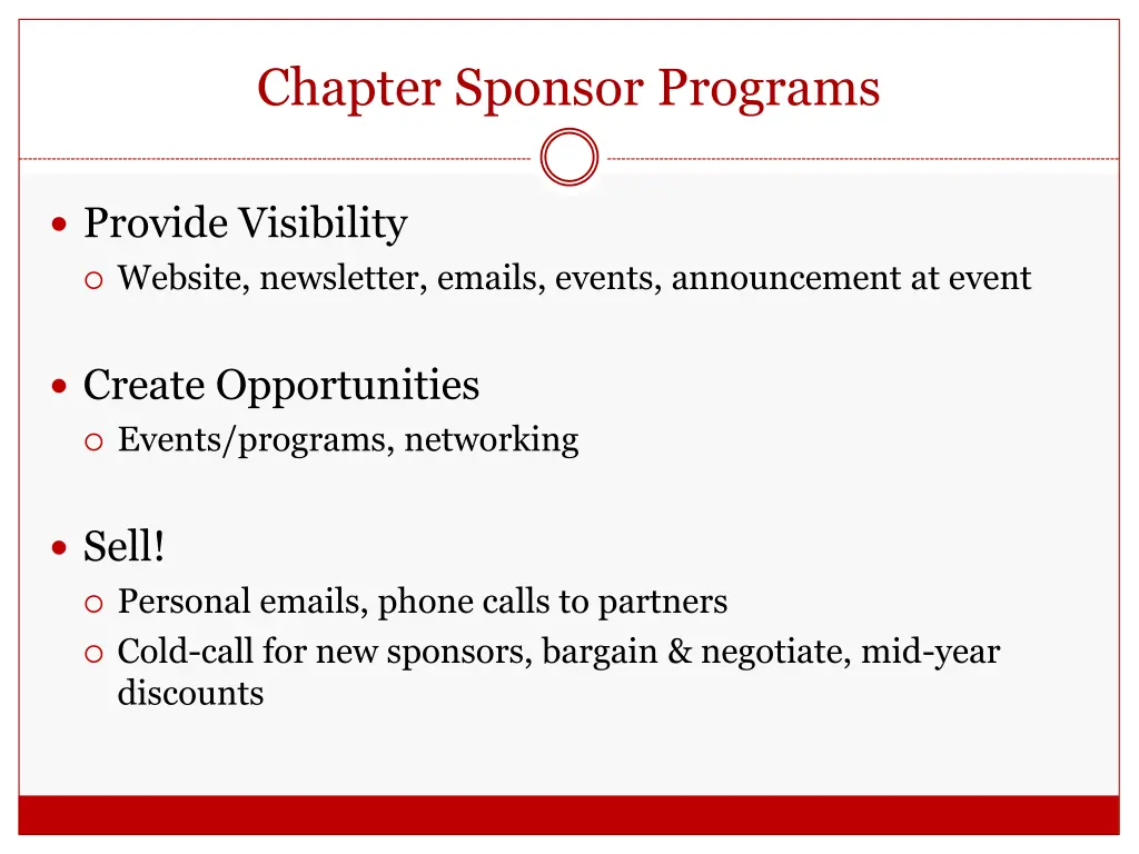chapter sponsor programs