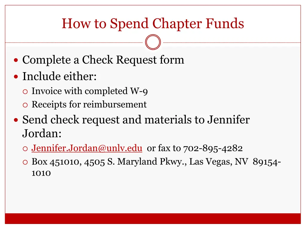 how to spend chapter funds