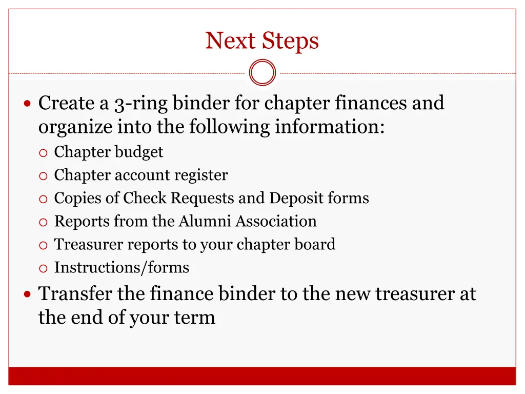 next steps