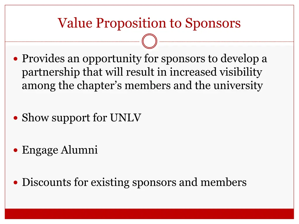 value proposition to sponsors