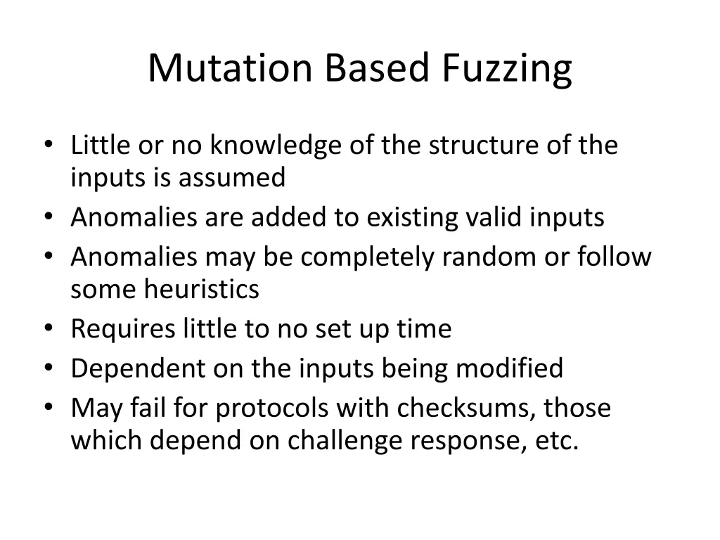 mutation based fuzzing