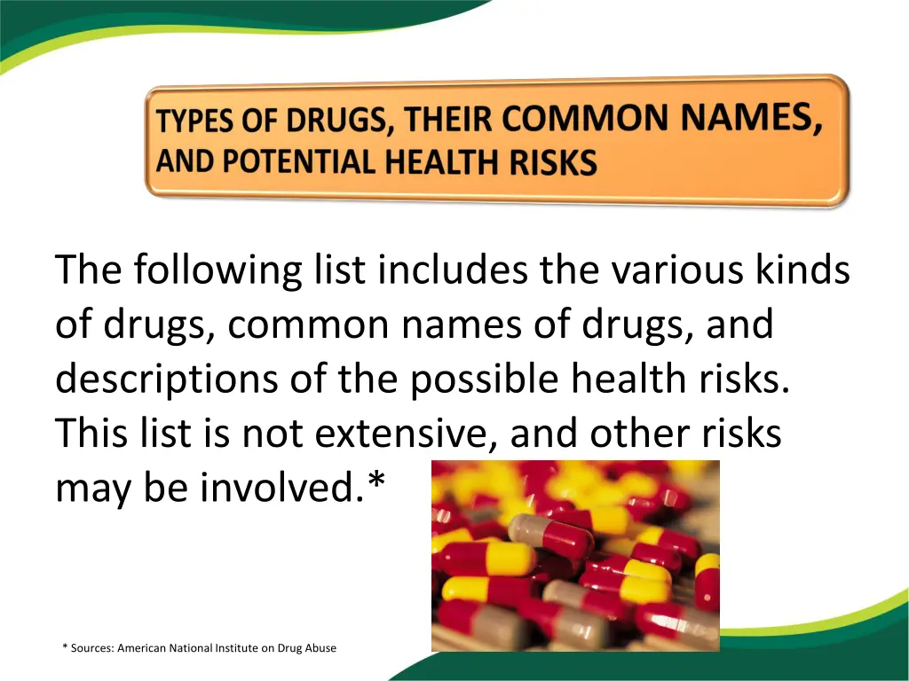 the following list includes the various kinds