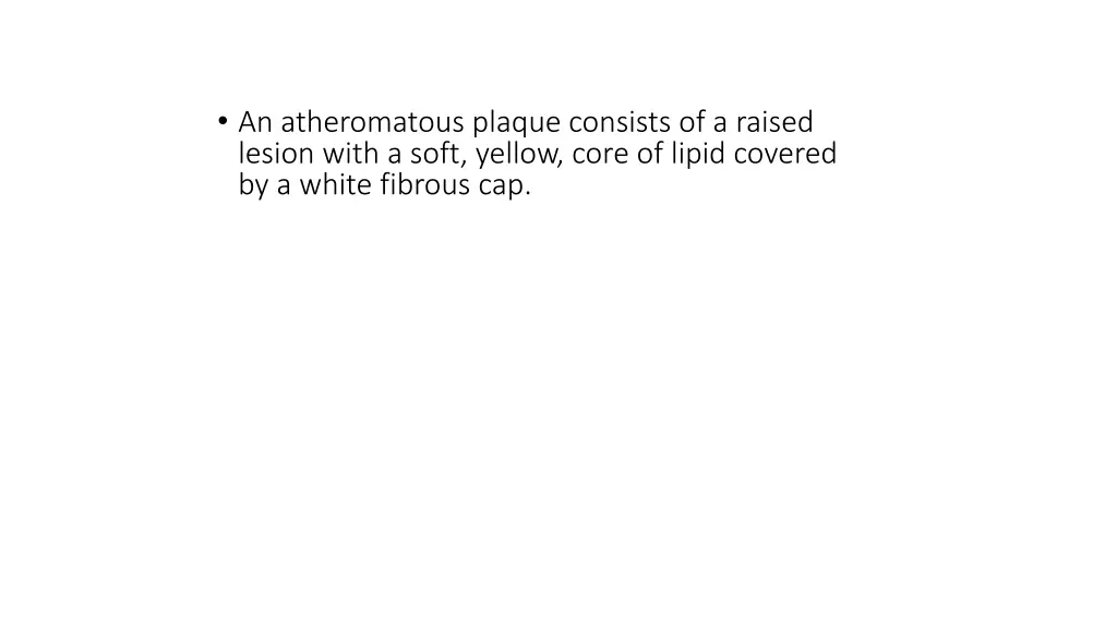 an atheromatous plaque consists of a raised