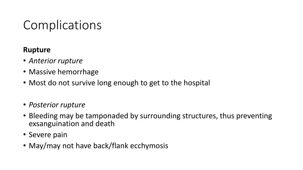 complications