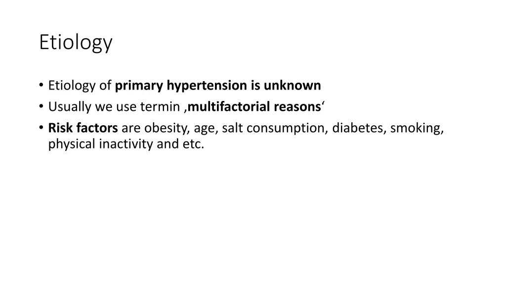 etiology