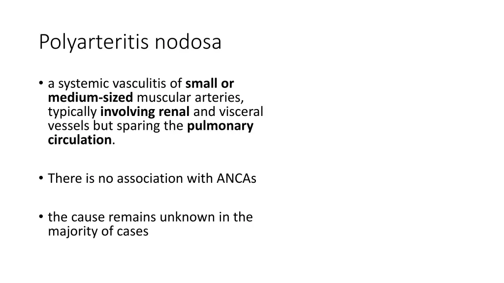 polyarteritis nodosa