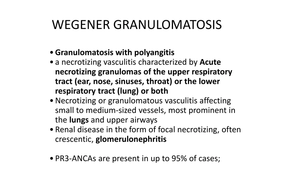 wegener granulomatosis